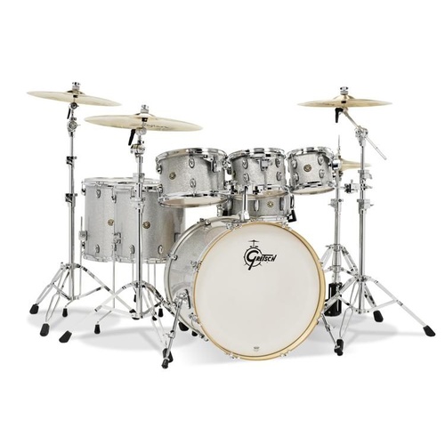 GRETSCH Catalina Maple 7 Piece Drum Kit Silver Sparkle