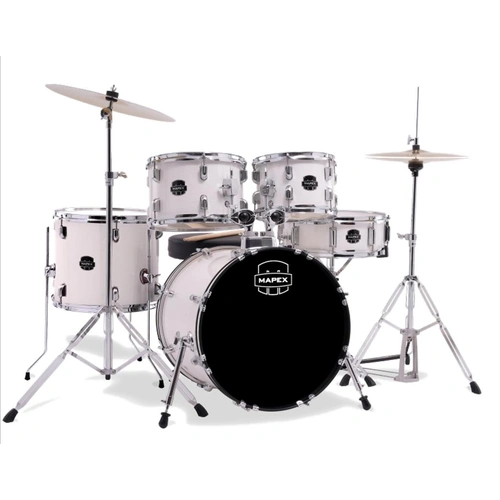 MAPEX Comet - White Thin Grain 5pce w/Hardware & Cymbal Pack