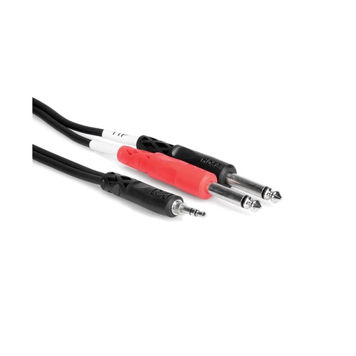 HOSA TECHNOLOGY 3.5 mm TRS to Dual 1/4 in TS Stereo Breakout Cable (3ft)