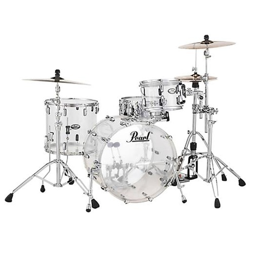 PEARL CRYSTAL BEAT 3pce Ultra Clear Shell Drum Kit