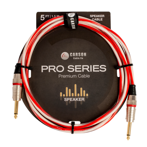 CARSON Pro Series Jumbo 1/4 inch Jack to Jack Speaker Cable 5Ft