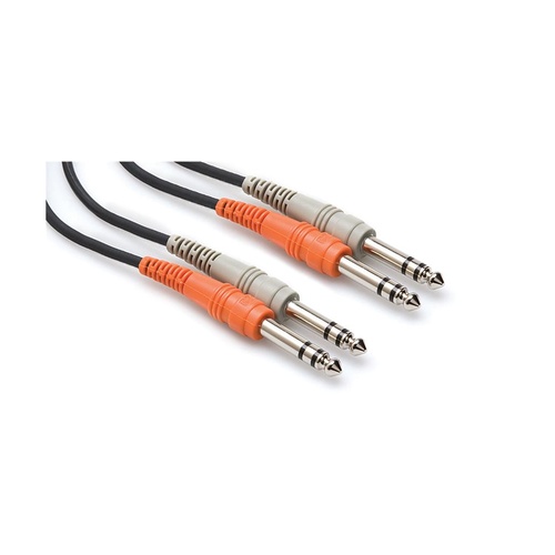 HOSA TECHNOLOGY Dual 1/4 in TRS to Same Stereo Interconnect Cable (2m)