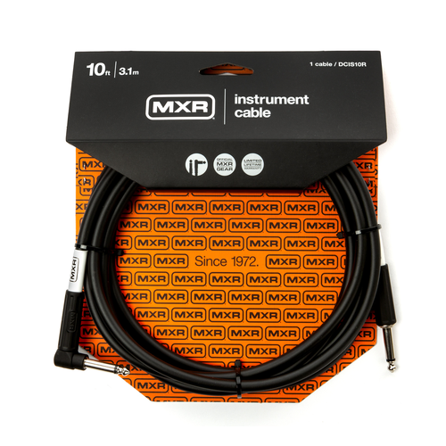 MXR 10ft Instrument Noiseless Right Angled Cable