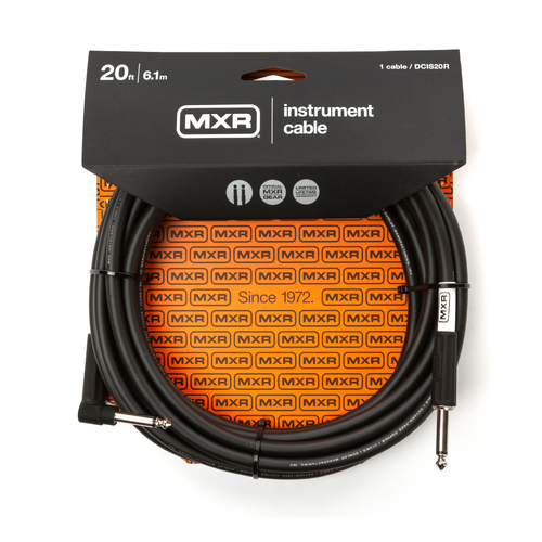 MXR 20ft Instrument Noiseless Right Angled Cable