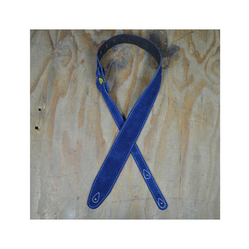 COLONIAL LEATHER Blue Double Suede Guitar Strap