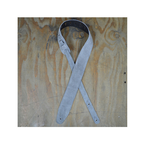 COLONIAL LEATHER Grey Double Suede Guitar Strap