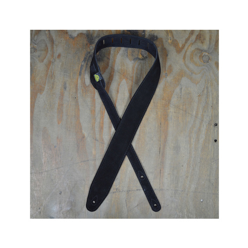 COLONIAL LEATHER Black Double Suede Guitar Strap