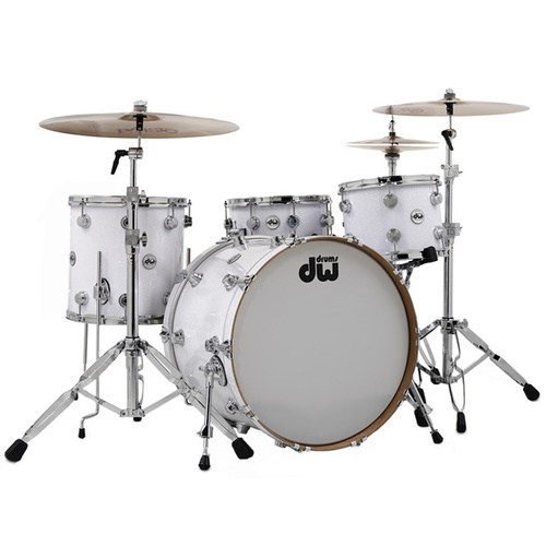 DW Collectors Finish Ply 4 Pce White Glass Drum Kit