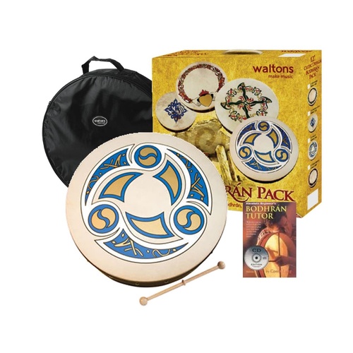 WALTONS Bodhran Players Pack 18 Inch Trinity Drum