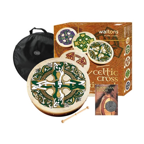 WALTONS Bodhran Players Pack 18 Inch Gaelic Cross Drum