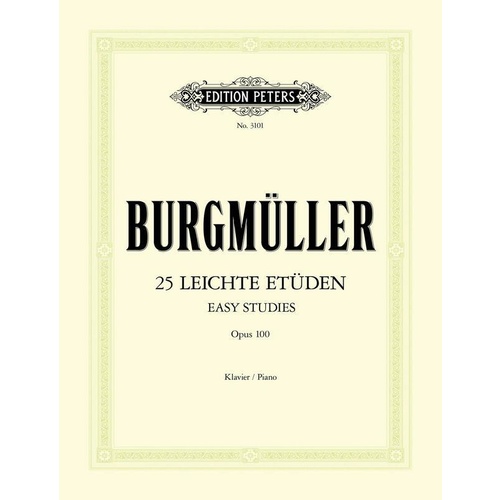 Burgmuller 25 Easy & Progressive Studies OP 100 - Edition Peters