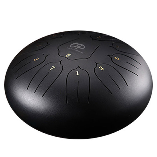 OPUS PERCUSSION 12 Inch Tongue Drum Lotus Carves Black