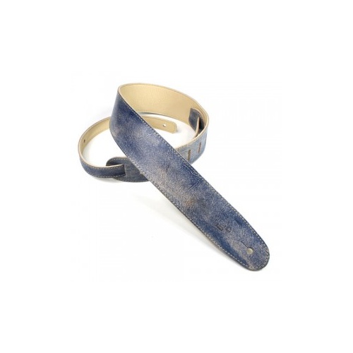 DSL 2.5 Inch Hand Dyed Blue Leather Guitar Strap