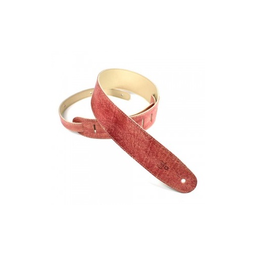 DSL 2.5 Inch Hand Dyed Red Leather Guitar Strap