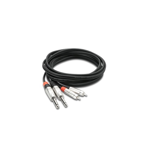 HOSA TECHNOLOGY Dual REAN 1/4 in TS to RCA Pro Stereo Interconnect Cable (3ft)