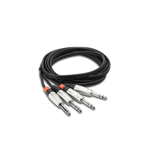 HOSA TECHNOLOGY Dual REAN 1/4 in TRS to Same Pro Stereo Interconnect Cable (5ft)