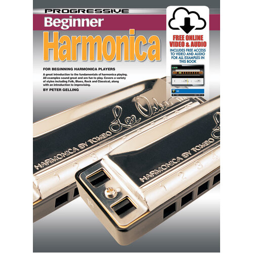 Progressive Harmonica Beginner Method Book with Online Media