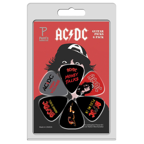 PERRIS LPACDC2 6-Pack AC/DC Licensed Guitar Pick Packs
