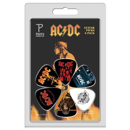 PERRIS LPACDC4 6-Pack AC/DC Licensed Guitar Pick Pack