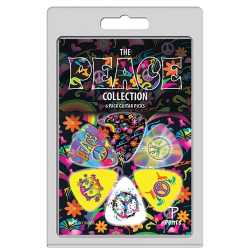 PERRIS LPPP05 6-Pack The Peace Collection Licensed Guitar Pick Pack