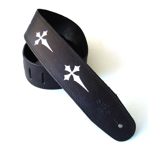 DSL Gothic Cross Leather Guitar Strap