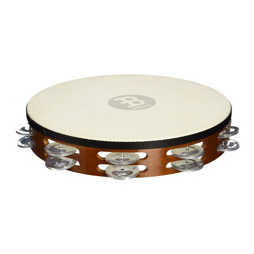 MEINL Headed Wood 10 Inch Tambourine w/Aluminium Jingles TAH2AAB