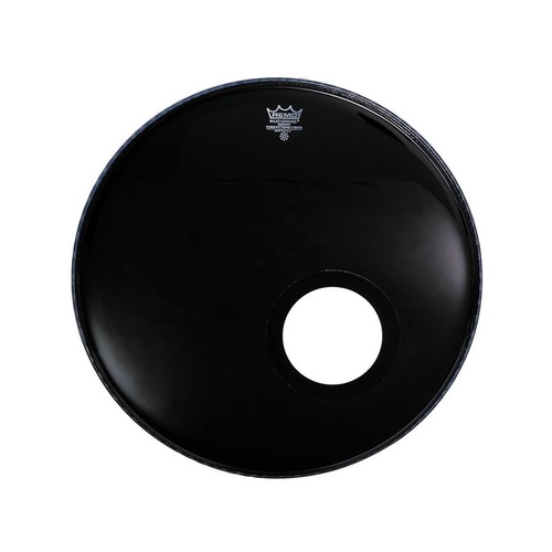 REMO Powerstroke 3 20 Inch Ebony Drumhead with Offset Hole