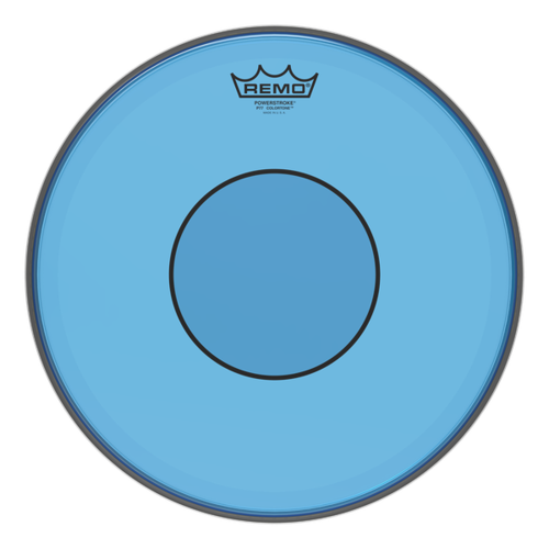 REMO Colortone Powerstroke 77 14 Inch Blue Drumhead w/Dot