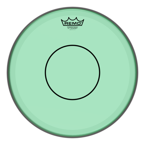 REMO Colortone Powerstroke 77 14 Inch Green Drumhead w/Dot
