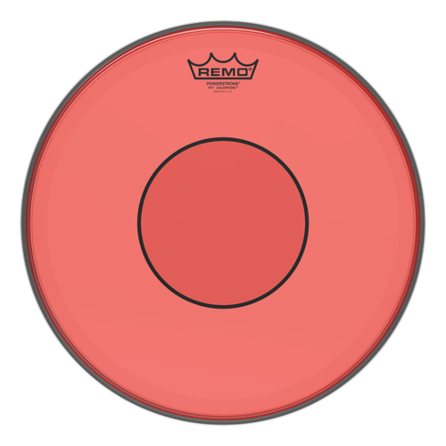 REMO Colortone Powerstroke 77 14 Inch Red Drumhead w/Dot
