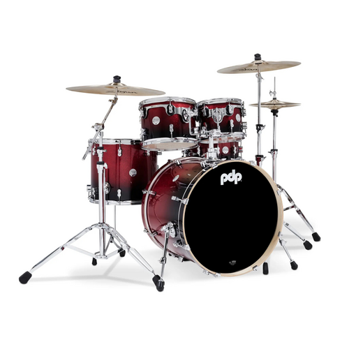 PDP Concept Maple 5 Pce Red to Black Fade Drum Kit