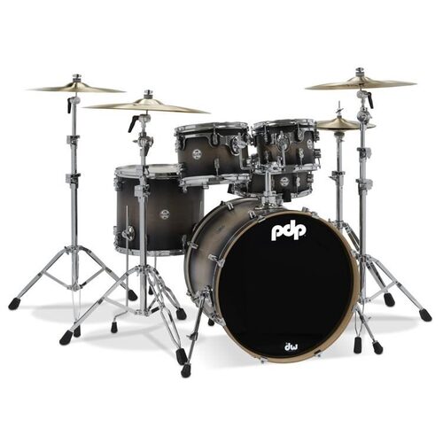 PDP Concept Maple 5 Pce Satin Charcoal Burst Drum Kit
