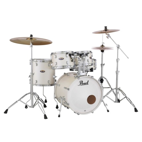 PEARL DECADE Maple 5 Pce White Satin Pearl Fusion Plus Drum Kit