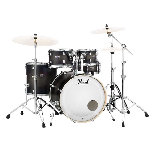 PEARL DECADE Maple 5 Pce Satin Black Burst Fusion Plus Drum Kit