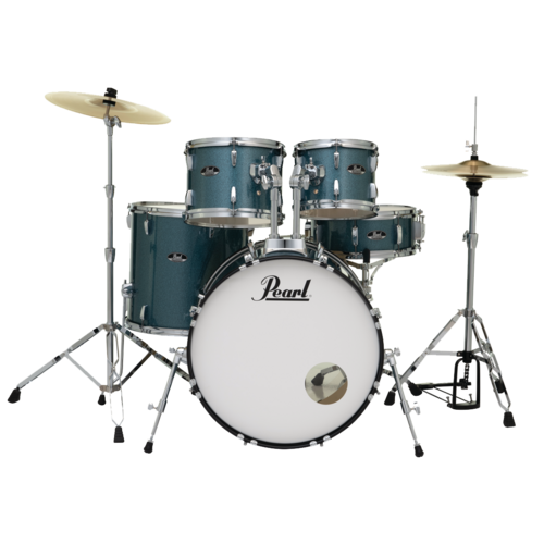PEARL ROADSHOW-X Fusion Plus Aqua Blue Glitter Drum Kit with Zildjian Cymbals