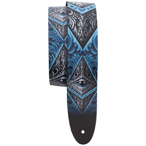 PERRIS PS11049 2.5" Minds Eye Blue Leather Guitar Strap
