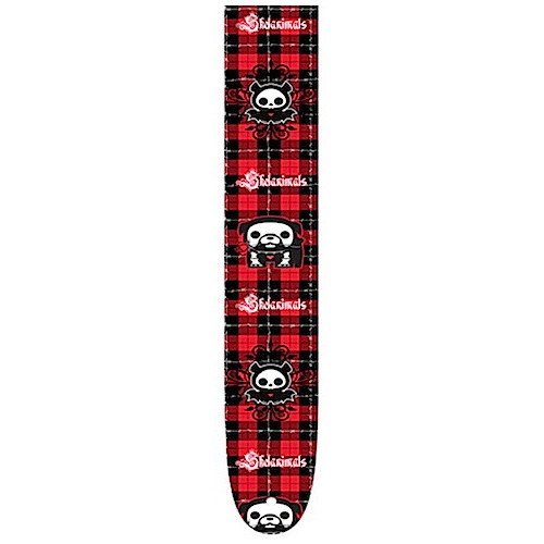 PERRIS PS2550 2" Leather Hi-Res "Skelanimals" in Red-Black Licensed Guitar Strap
