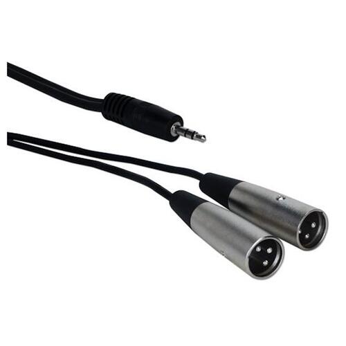 UXL 3.5mm Stereo Male Jack to 2 XLR Male 1mtr Y Cable