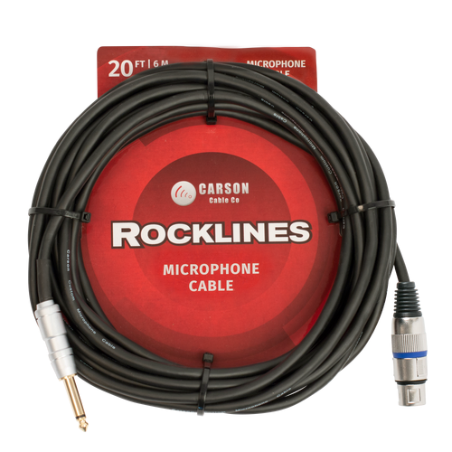 CARSON Rocklines 20ft Microphone XLR-Jack Cable