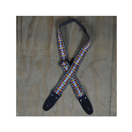 COLONIAL LEATHER Circles Jacquard 50mm Webbing Guitar Strap