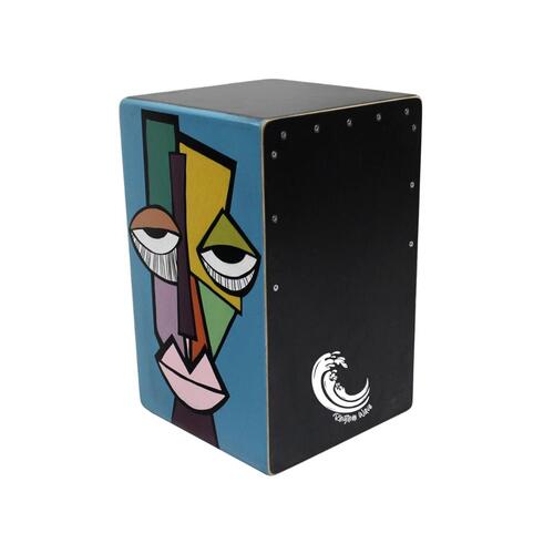 RHYTHM WAVE Cajon Picasso Hand Painted Series Blue