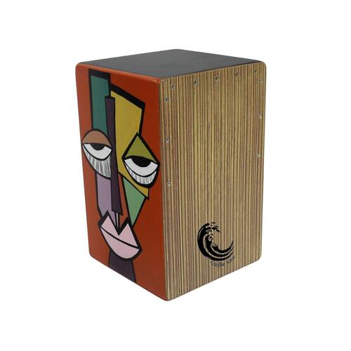 RHYTHM WAVE Cajon Picasso Hand Painted Series Orange