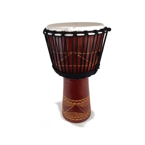RHYTHM WAVE Djembe Jammer Series 60cm Drum African Carving Red