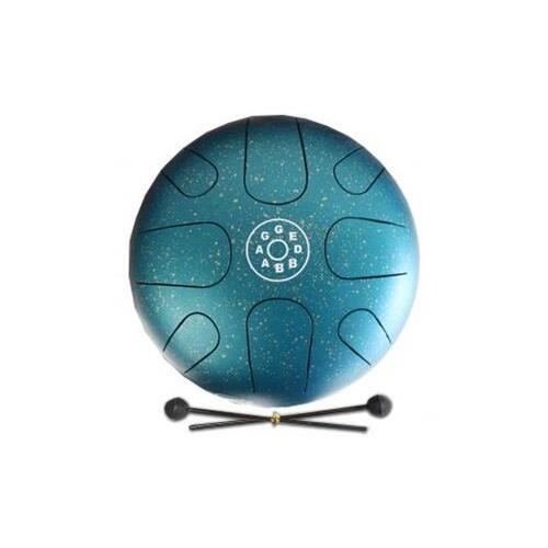 RHYTHM WAVE Metal Tongue Drum 8 Note Aqua Blue