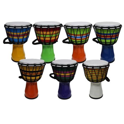 RHYTHM WAVE Djembe Roped 7 Inch Coloured PVC
