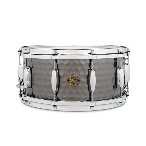 GRETSCH Full Range 14x6.5 Hammered Black Steel Snare Drum