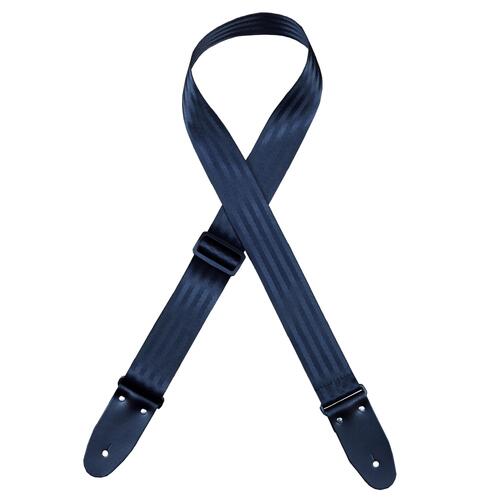 COLONIAL LEATHER Seatbelt Herringbone Black Guitar Strap