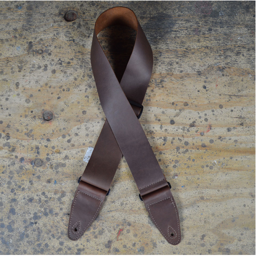 COLONIAL LEATHER 3″ Brown Soft Leather Slide Adjustable Guitar Strap