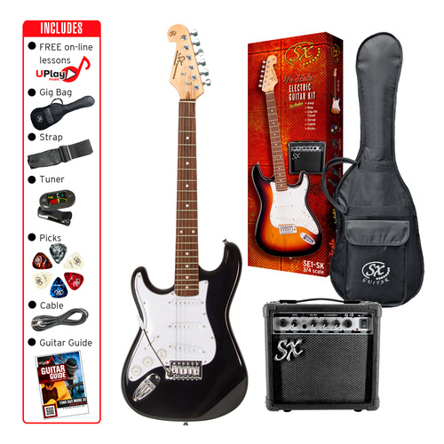 SX Electric 3/4 Guitar Pack Left Handed Black