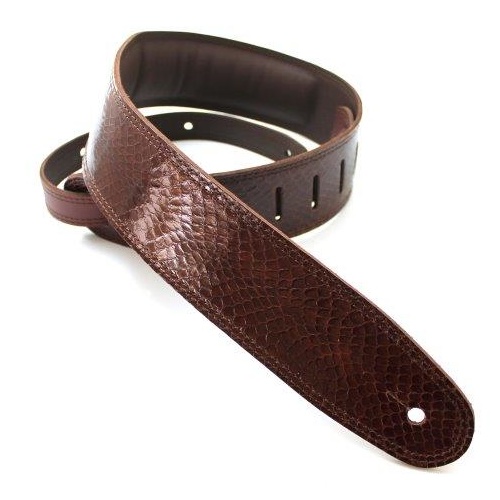 DSL Brown Snakeskin Leather Guitar Strap